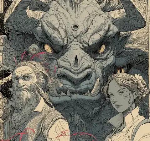 热血题材的漫画封面拼贴，人物姿态充满动感